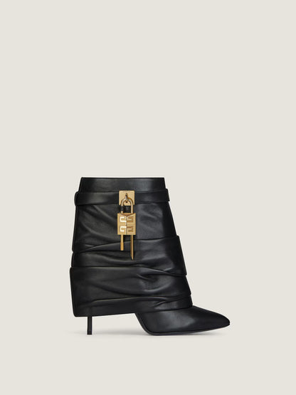 Shark Lock Stiletto Ankle Boots In Nappa Leather