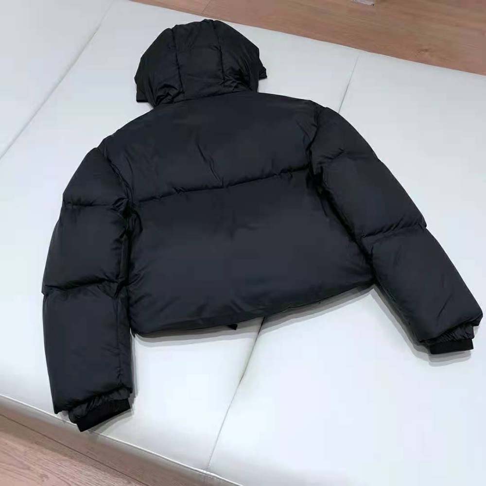 Women Technical Nylon Puffer Jacket-Black