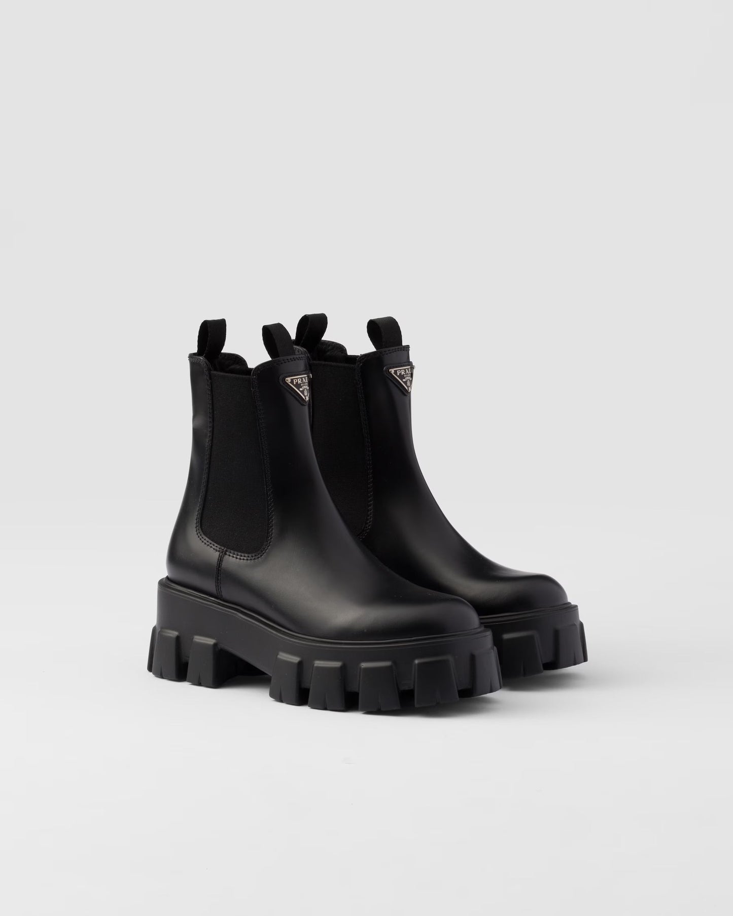 Monolith brushed leather booties