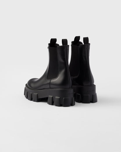 Monolith brushed leather booties