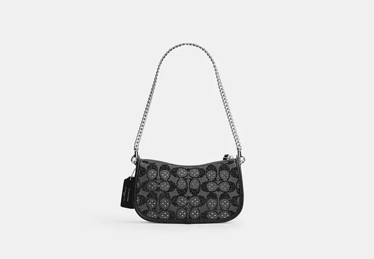 *Preorder* Swinger Bag 20 With Chain In Crystal Signature Jacquard