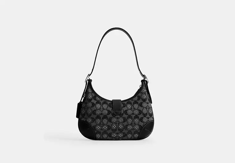 Hobo Bag In Crystal Signature Jacquard Black